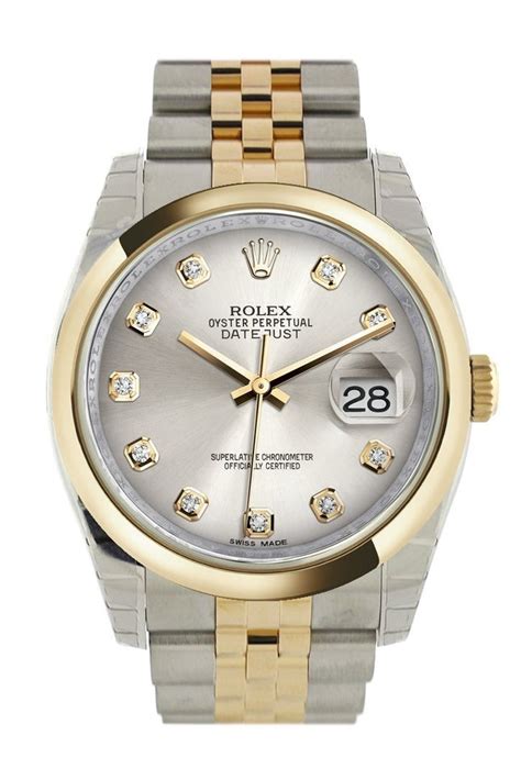 rolex datejust gold dial vintage|Rolex Datejust 36 silver diamond.